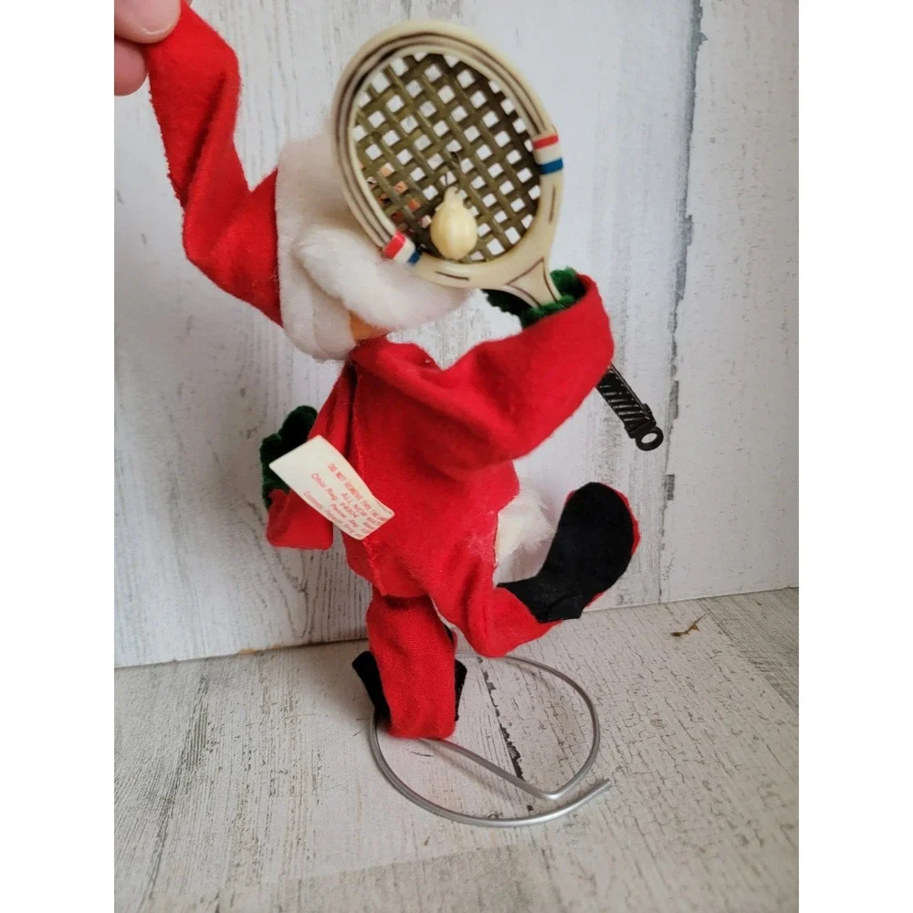 Annalee tennis player Santa Claus Xmas mobility doll vintage home decor